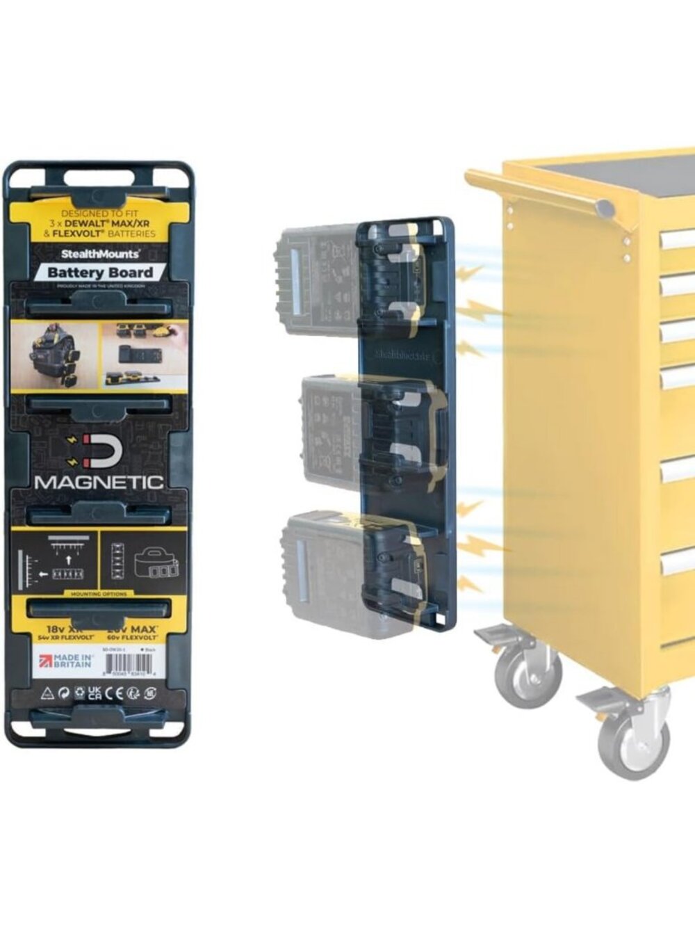 Magnetic Battery Holder for 20/60V Batteries | StealthMounts Compatible Board